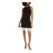 BETSEY JOHNSON Womens Black Lace Trim Sleeveless Jewel Neck Short Sheath Dress Size 6P