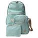 Anyprize 3Pcs/Sets Light Green Canvas School Backpacks for Girls, Large Capity Scatchel Rucksack Backpacks for Middle School, Women's Fashion Sports and Outdoors Backpacks for Camping/Hiking/Climbing