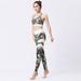 Ladies' Print High Waist Hip Bottom Pants Running Fitness Yoga Blouse Pant Suit