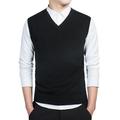 Menâ€™s Autumn Winter V-Neck Knitting Vest Knitwear Classic Sleeveless Pullover Jumper Sweater Vest