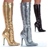 Ellie Shoes E-511-Tin 5 Heel Sequins Knee Boot Black / 9