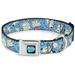 Dog Collar Seatbelt Buckle Rocko Spunky Scattered Expressions Triangles Blue Lavender 16 to 23 Inches 1.5 Inch Wide