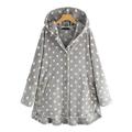 Alloet Women Polka Dot Long Sleeve Coat Hoody Plush Irregular Jacket