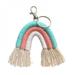 Nordic Kids Room Rainbow Hanging Decoration Macrame Rainbow Keychains Child Room Decoration Boho Cotton Rope Wallet Decoration