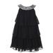 Sweet Kids Little Girls Black Sequined Neck Tiered Flower Girl Dress 2T-6