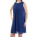 INC Womens Blue Sleeveless Jewel Neck Above The Knee Shift Dress Size 10