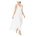 CALVIN KLEIN Womens White Sleeveless V Neck Maxi Formal Dress Size 6