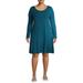 Terra & Sky Women's Plus Size Knit Peplum Dress