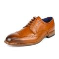 Bruno Marc Mens Brogue Oxford Shoes Lace up Wing Tip Dress Shoes Casual Shoes WILLIAM_2 CAMEL Size 7