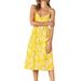 Women's Dresses Floral Bohemian Sundress Adjustable Spaghetti Strap Summer Button Down Swing Midi Dress with Pockets