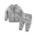 Baby Girl Clothes Cotton Long Sleeve Solid Zipper Jacket+pants 2pcs Bebes Tracksuit Baby Boy Clothing Set