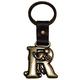 Authentic Disney Mickey Mouse Letter R Brass Keychain (Key Ring) with Free Disney Stickers