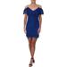 Lauren Ralph Lauren Womens Petites Lace Off-The-Shoulder Cocktail Dress