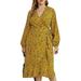 LilyLLL Womens Plus Size Casual Sundress Long Sleeve Leopard Printed Wrap Dress