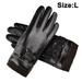 Xelparuc Winter Leather Gloves for Women, Wool Fleece Lined Warm Gloves L