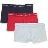 Calvin Klein Men's Cotton Stretch Multipack Low Rise Trunks, DOWNTOWN PINK, DARK BLUE HEATHER, APRIL, X-Large