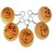 Set of 5 Big Happy Face Squishy Soft Bun Face Keychain Key Chain Strap 2.25" long Toy Gift B11743