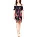 Trina Trina Turk Womens Ivar Floral Print Cold Shoulder Cocktail Dress