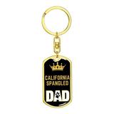 Cat Keyring Gift Cat Key Ring California Spangled Cat Dad King Swivel Keychain Stainless Steel Or 18k Gold