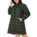 Agnes Orinda Juniors' Plus Size Cowl Neck Plaid Hoodie Button Up Dress