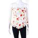 De La Vali Womens Cotton Floral Corset Ruffle Blouse Top Red White Size 12