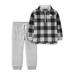 Child of Mine by Carter's Baby Boy & Toddler Boy Plaid Zip-Up Sweatshirt & Woven Pant Outfit Set, 2-Piece (12M-5T)