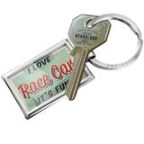 NEONBLOND Keychain I Love Race Car, Vintage design