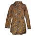 Dennis Basso Women's Sz S Printed Water-Resistant W/ Hood Brown A367842