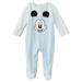 Infant Boys Stripe Blue Velour Mickey Mouse Footie Pajamas Blanket Sleeper