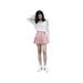 Topum Women Girls Summer Tennis High Waist Plaid Skirt College Style Casual Mini Skirt