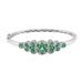 Shop LC 925 Sterling Silver AAA Emerald May Birthstone Zircon Bangle Cuff Bracelet Size 7.25" Cts 2.8