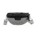 Chinatera Rhinestone Fanny Waist Bag Women Zipper Shiny Chest Crossbody Pack (Black)