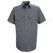 Men's Short Sleeve Heathered Poplin Uniform Shirt