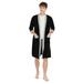 MintLimit Men's Robe Lightweight Robes for Men with 3/4 Sleeves and 2 Pockets Knee Length Bathrobe Soft Sleepwear Mens Loungewear Pajamas Black M