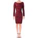 Lauren Ralph Lauren Womens Velvet Knee Length Party Dress Red 12