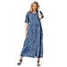 Woman Within Women's Plus Size Short-Sleeve Denim Dress