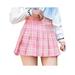 Mini Pleated Skirt Casual Loose Plaid Skirt 2019 New Korean Style A-Line Skirt High Waist kawaii skirt