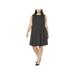 Anne Klein Womens Plus Polka Dot Sleeveless Mini Dress