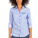 Spelman College Jaguars Antigua Women's Structure Button-Up Long Sleeve Shirt - Royal/White