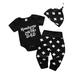 Xingqing 2Pcs Newborn Baby Boys Girls Black T-shirt Tops White Cross Print Pants Outfits Clothes