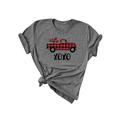 Avamo Valentine's Day Shirt for Womens Cute T-Shirt Love Heart Print Shirts Short Sleeve Funny Graphic Tees Tops Gray (car) XL