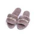 Women's Slippers Slides Flat Shoes Mules Fur Home Indoor Shoes Open Toe WAC4