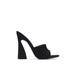 Cape Robbin THENOIR Open Toe Sexy Slip On High Heels Black Suede Mule Pumps (7, Black)