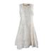 Tommy Hilfiger Blush Ivory Floral Brocade Drop Waist A-Line Dress 16