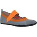 SOBEYO Women's Mary Jane Flats Water Yoga Lightweight mesh Sport Shoes Gray/Orange Size M7-8