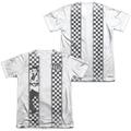 Trevco ELV797FB-ATPC-5 Elvis Presley & Checkered Bowling Shirt Front & Back Print Adult Regular Fit Short Sleeve T-Shirt, White - 2X