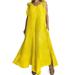 Women's V-neck Sleeveless Bandage Casual A-line Solid Color Swing Maxi Dress