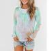 Women's Loose Long Sleeve Pile Collar Tie-Dyed Sweater