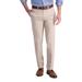 Men's Haggar Iron Free Premium Khaki Straight-Fit Flat Front Perfect Fit Waistband Casual Pant Sand