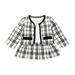 2020 Baby Birthday Kids Girl Clothes Plaid Coat Tops Dress Party Warm Novelty Outfit Set Clothing 2Pcs
